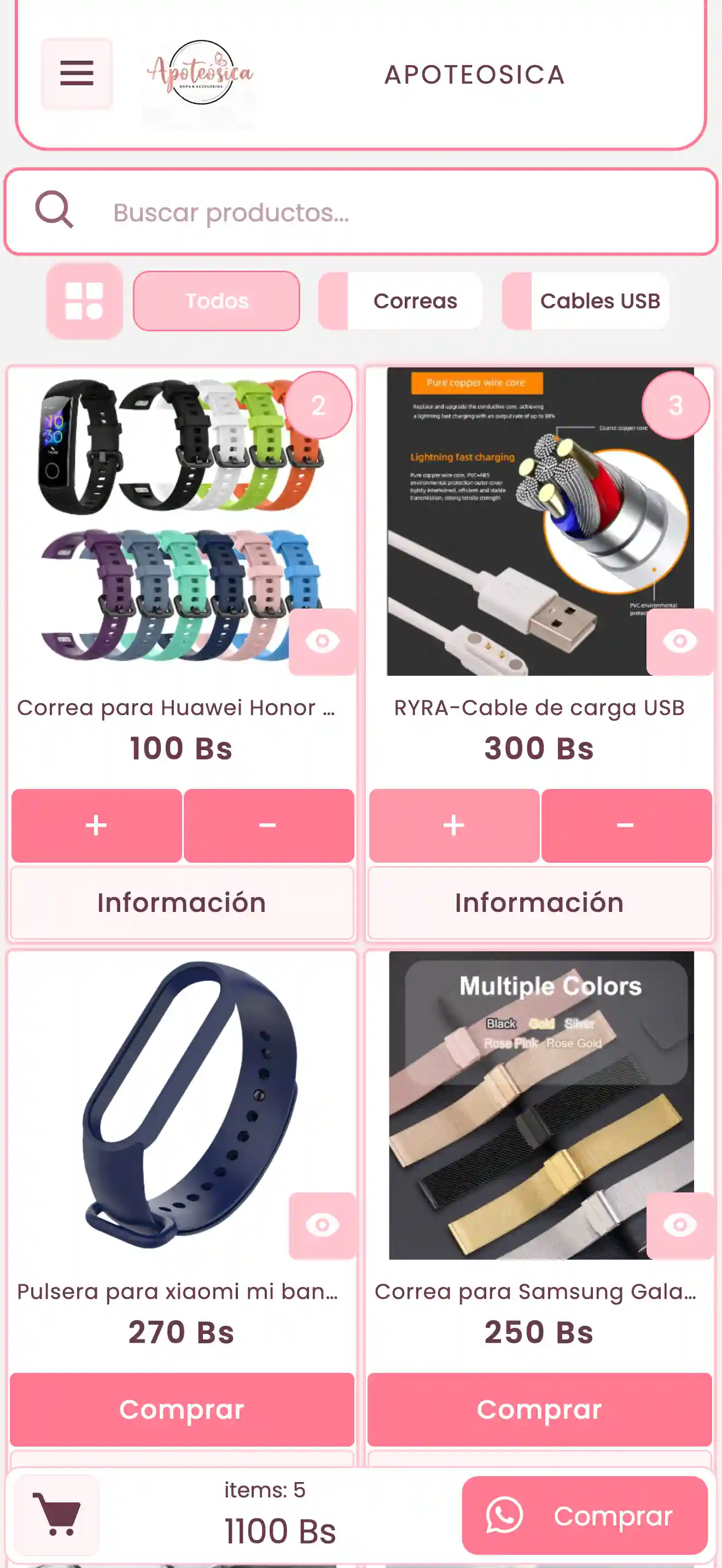Catálogo digital de Accesorios